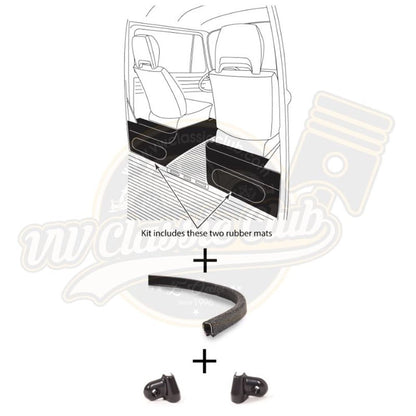 front seat side trim rubber kit for vw t2 bus 1977 1979 4 4630 s 7053