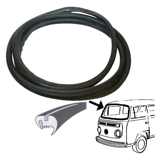 front windshield seal with trim groove for vw t2 25 2862