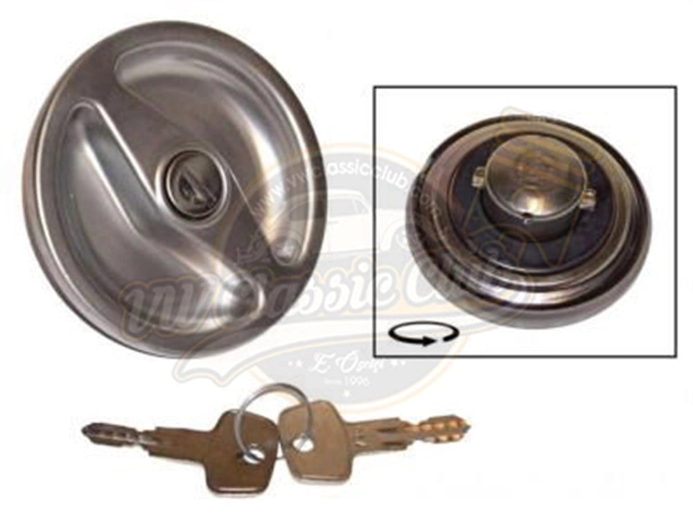 fuel tank cap for vw t2 1973 1979 stainless steel with keys 6 6083 s 6743