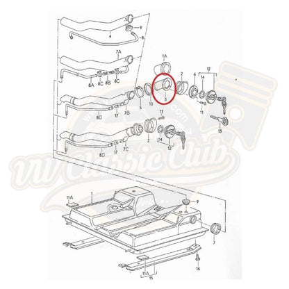 fuel tank filler neck seal for vw t3 transporter 1979 1992 6 6748 s 7010