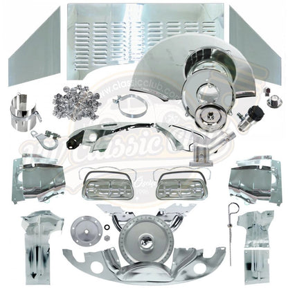 full chrome engine tinware set for vw beetle t1 t2 karmann ghia 6 6590