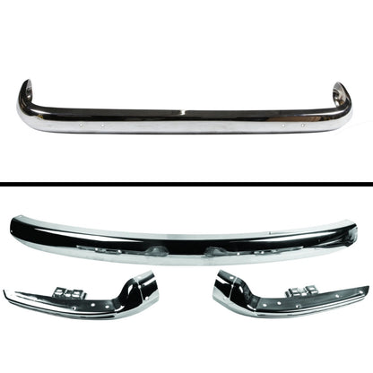 full chrome front and rear bumper set for vw t2 transporter 1967 1972 5 5182 f b