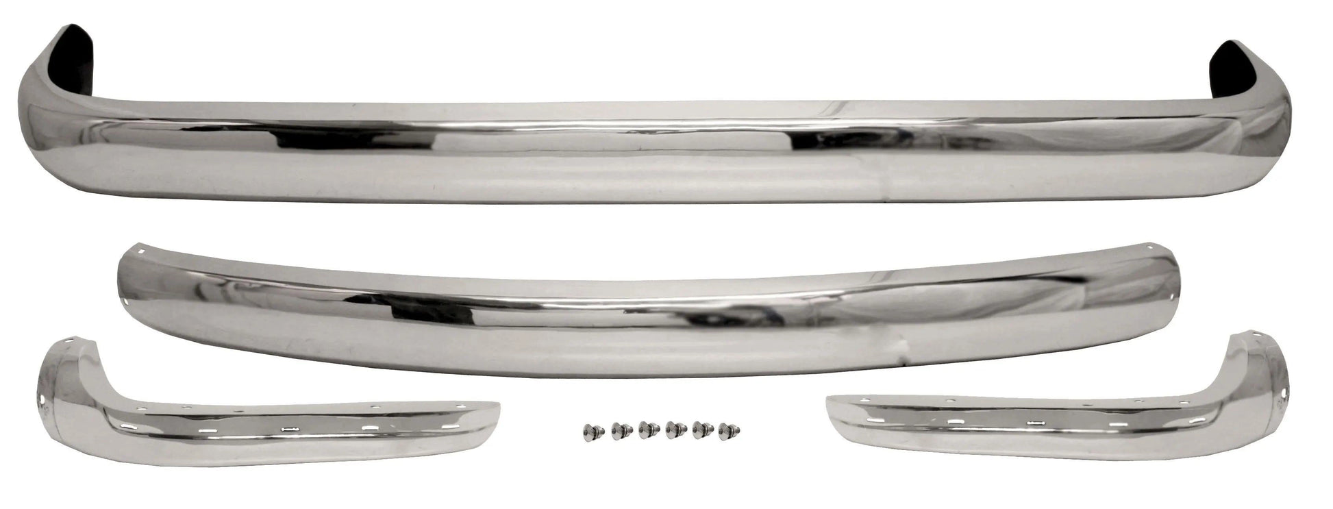 full chrome front and rear bumper set for vw t2 transporter 1967 1972 5 5182 f b