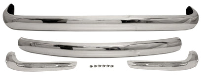 full chrome front and rear bumper set for vw t2 transporter 1967 1972 5 5182 f b