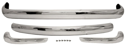 full chrome front and rear bumper set for vw t2 transporter 1967 1972 5 5182 f b