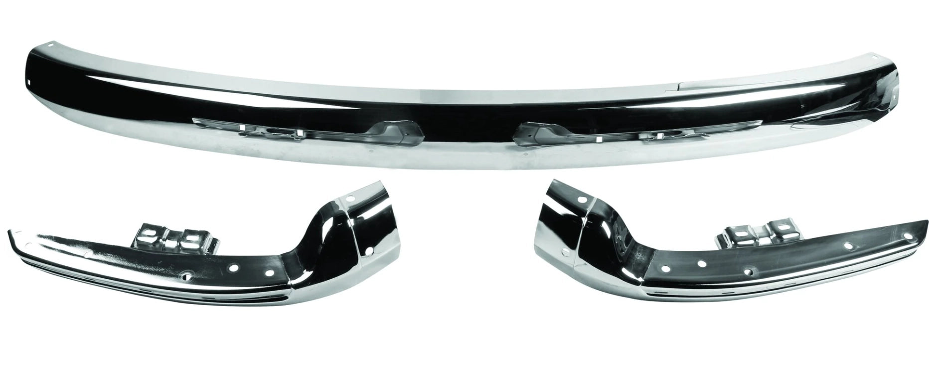 full chrome front and rear bumper set for vw t2 transporter 1967 1972 5 5182 f b
