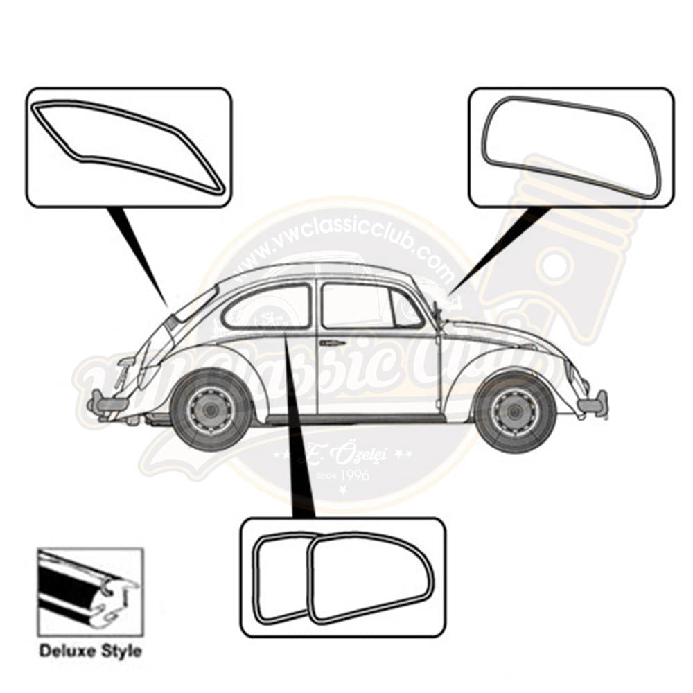 full glass seal kit for vw beetle 1200 1302 1965 1971 25 3021