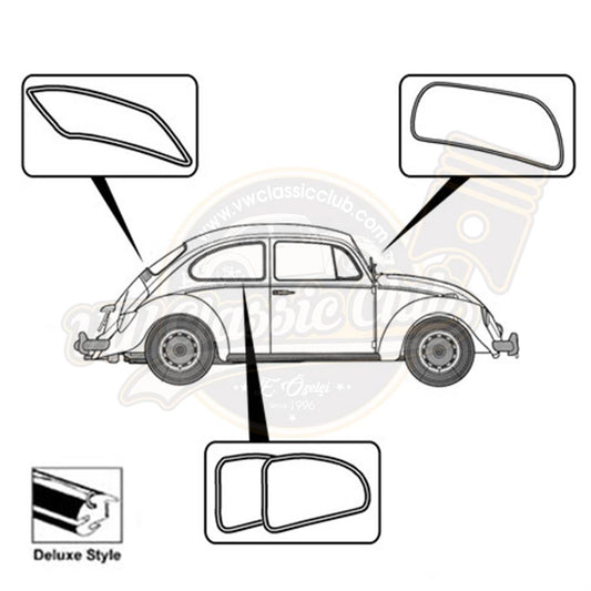 full glass seal kit for vw beetle 1200 1302 1965 1971 25 3021