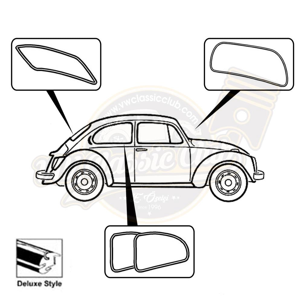 full window rubber seal kit for vw beetle 1200 and 1302 25 3023