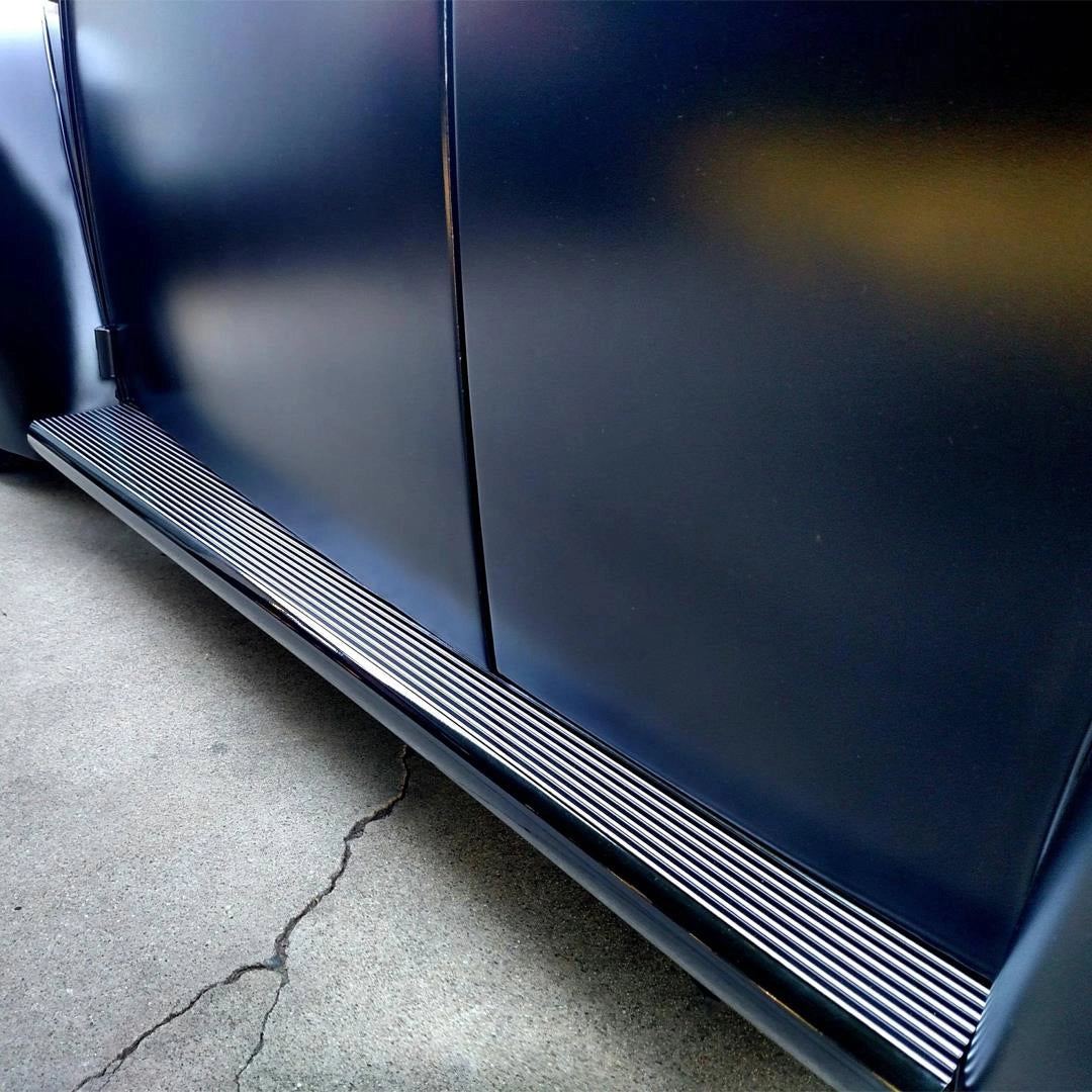 gloss black aluminum running boards for vw beetle 1955 1979 3 3384