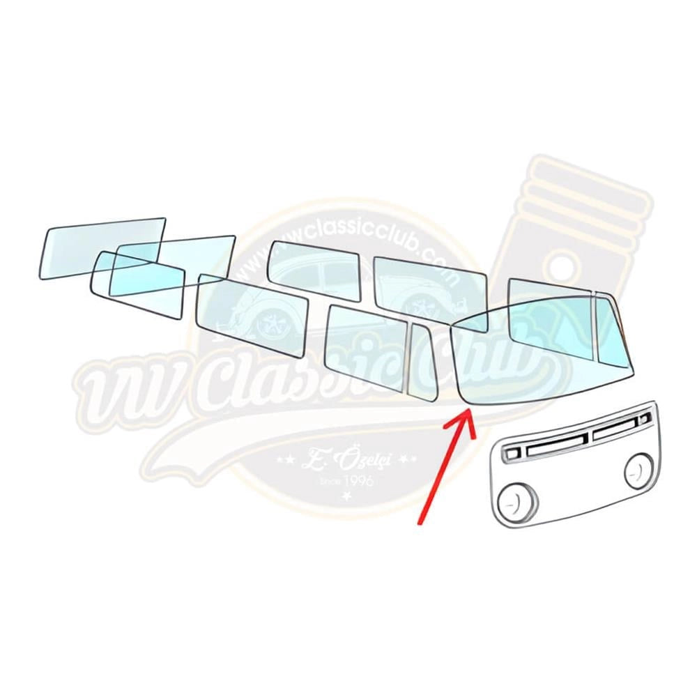 green tinted glass window set for vw t2 transporter 1967 1979 55 5645