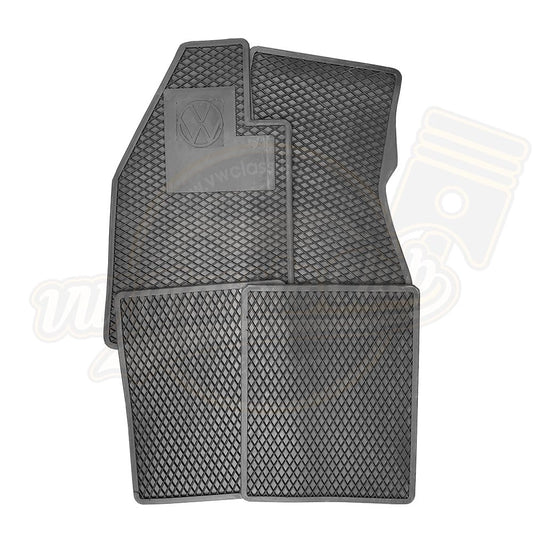 grey floor mat set with logo for vw beetle 1100 1303 1960 1979 4 4701