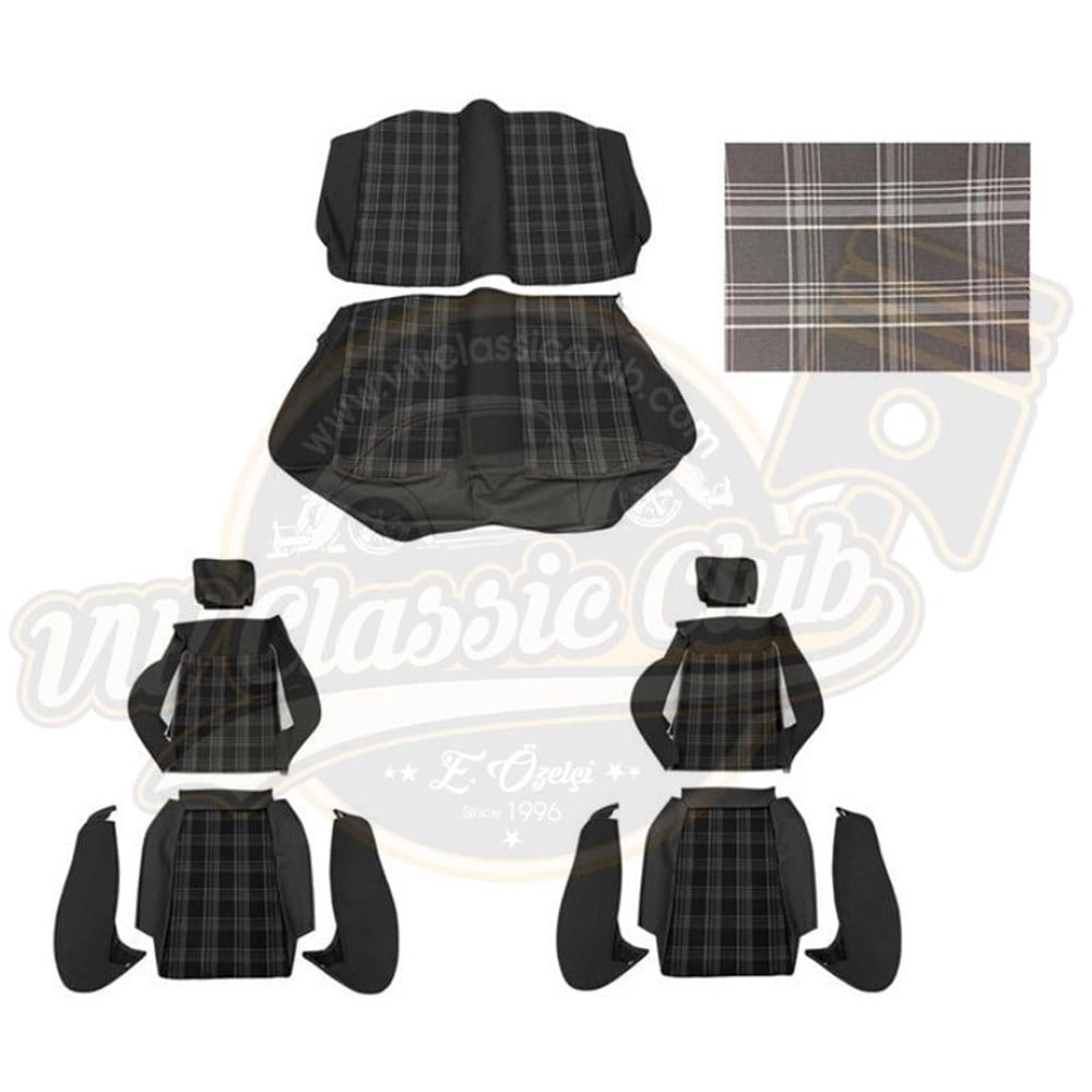 grey striped seat cover for vw golf mk1 coupe 001707