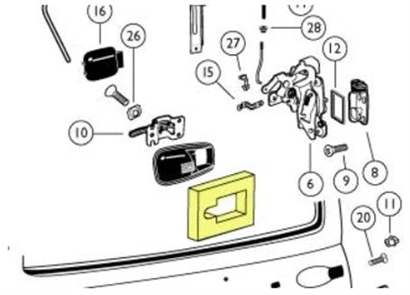 inner door handle gasket for vw beetle 1300 1302 1303 and t2 bus 55 5674 s 6717
