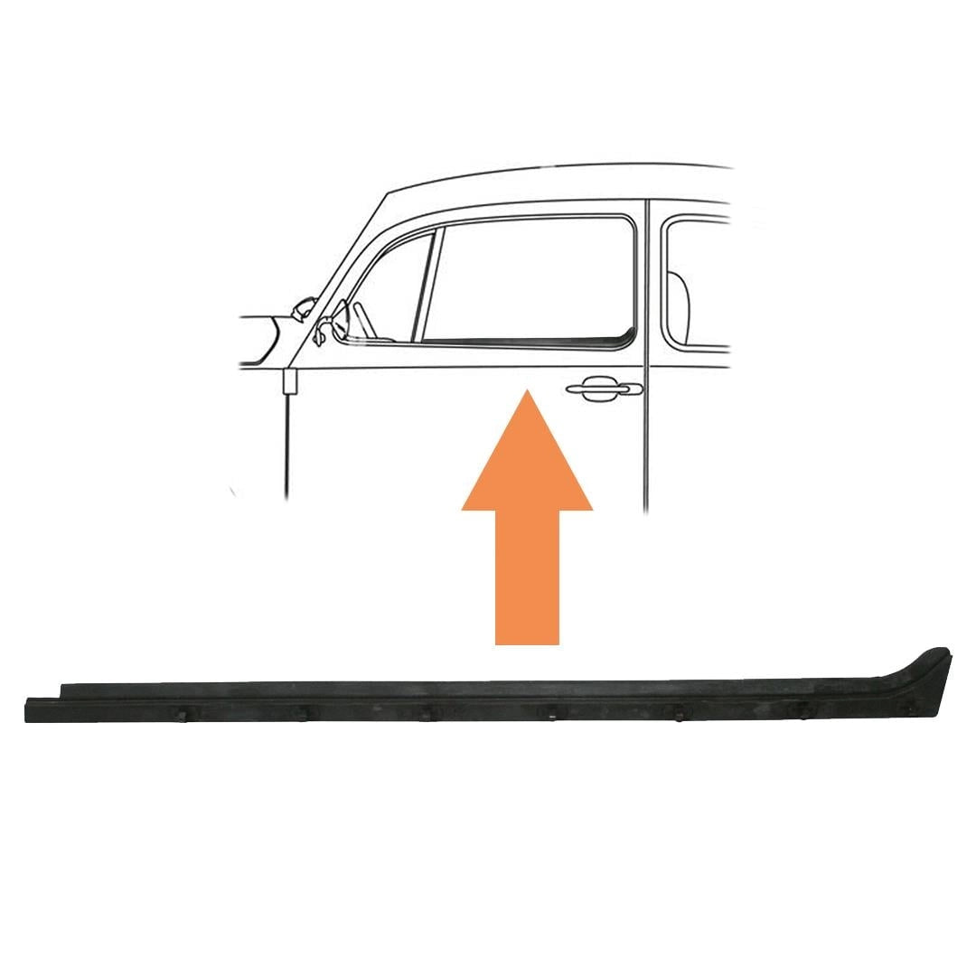 inner door window scraper seal left for vw beetle 1300 1302 1303 1965 1979 25 27