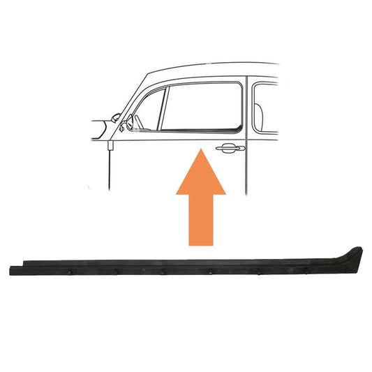 inner door window scraper seal left for vw beetle 1300 1302 1303 1965 1979 25 27