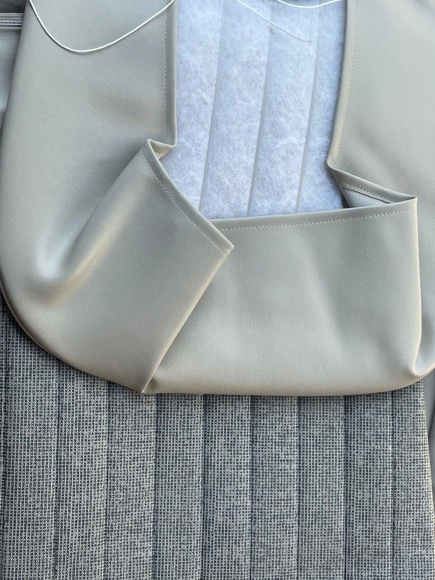 ivory and grey patterned seat cover set for vw beetle 1200 4 4056