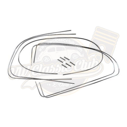 oval window seal trim aluminum set for vw beetle 1953 1957 25 3073