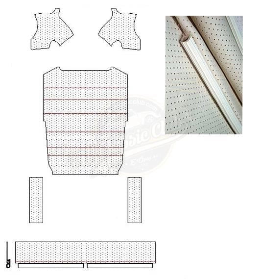 perforated cream headliner for vw beetle 1100 1200 1947 1967 3 3007