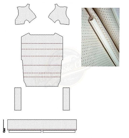 perforated cream headliner for vw beetle 1100 1200 1947 1967 3 3007