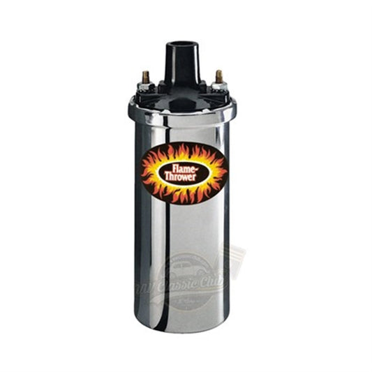 pertronix flame thrower chrome ignition coil 3 0ohm for air cooled vw 3 3448