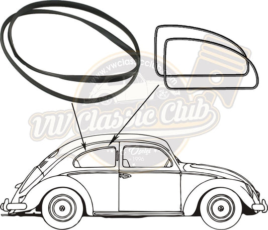 pop out rear quarter window seal for vw beetle 1100 1200 1952 1964 25 2557 q 302