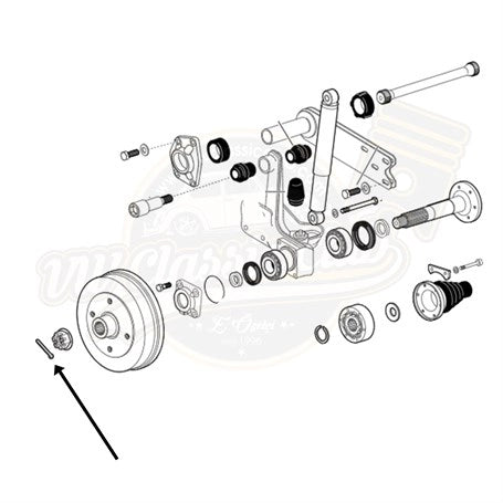 rear axle cotter pin for vw beetle and t2 transporter 65 6648 s 7299