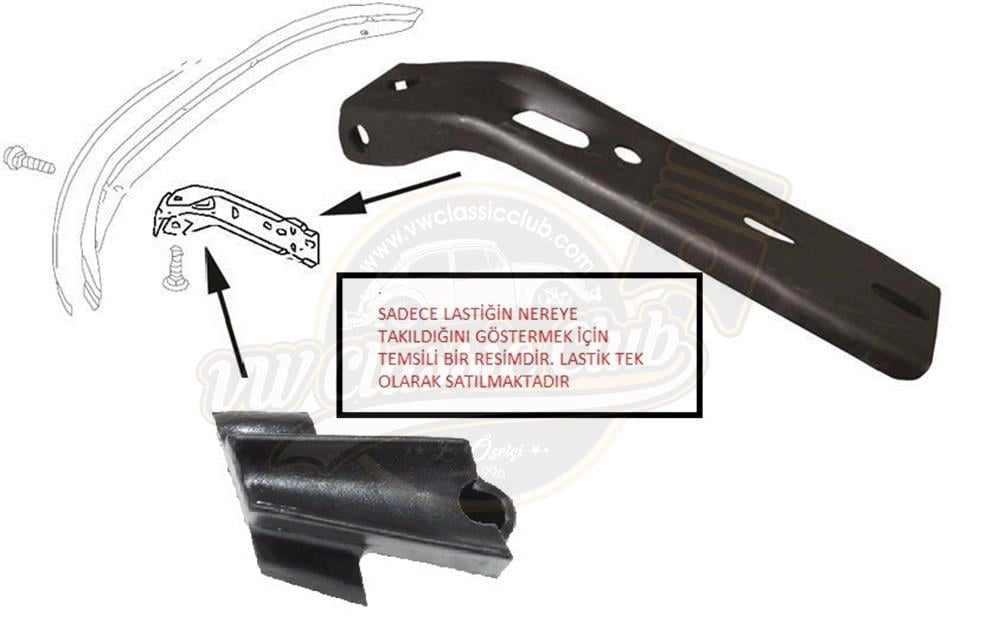 rear bumper support buffer seal right for vw beetle 1200 1303 1975 1979 25 2756