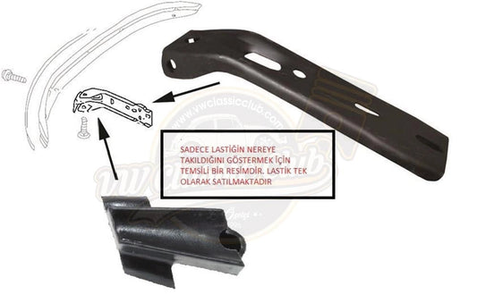 rear bumper support buffer seal right for vw beetle 1200 1303 1975 1979 25 2756