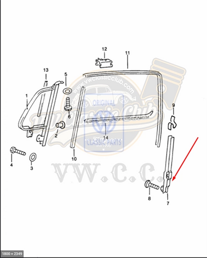 right door window channel rail for vw super beetle 1302 1303 1972 1979 55 5654 q