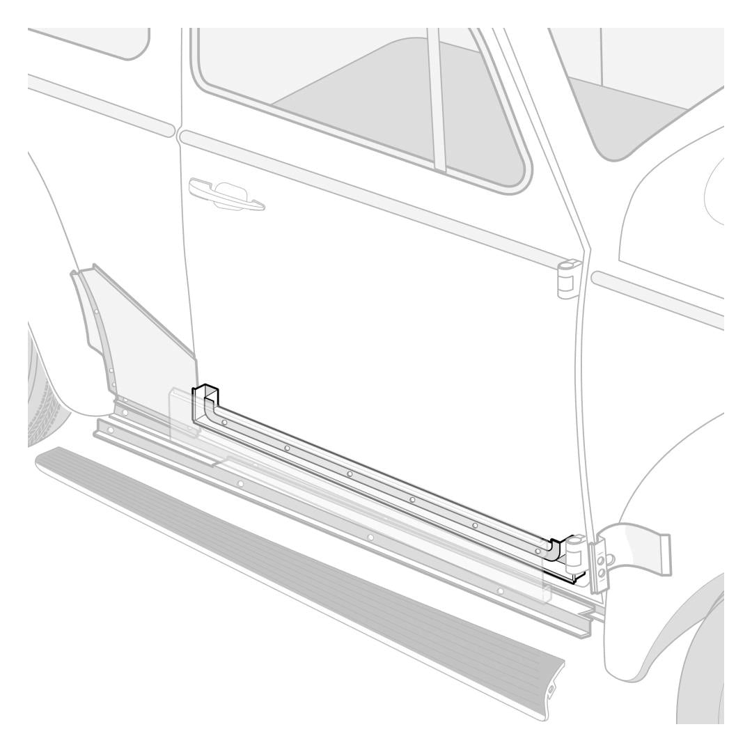 right inner door sill panel for vw beetle 1300 1302 1303 1968 1979 35 3588