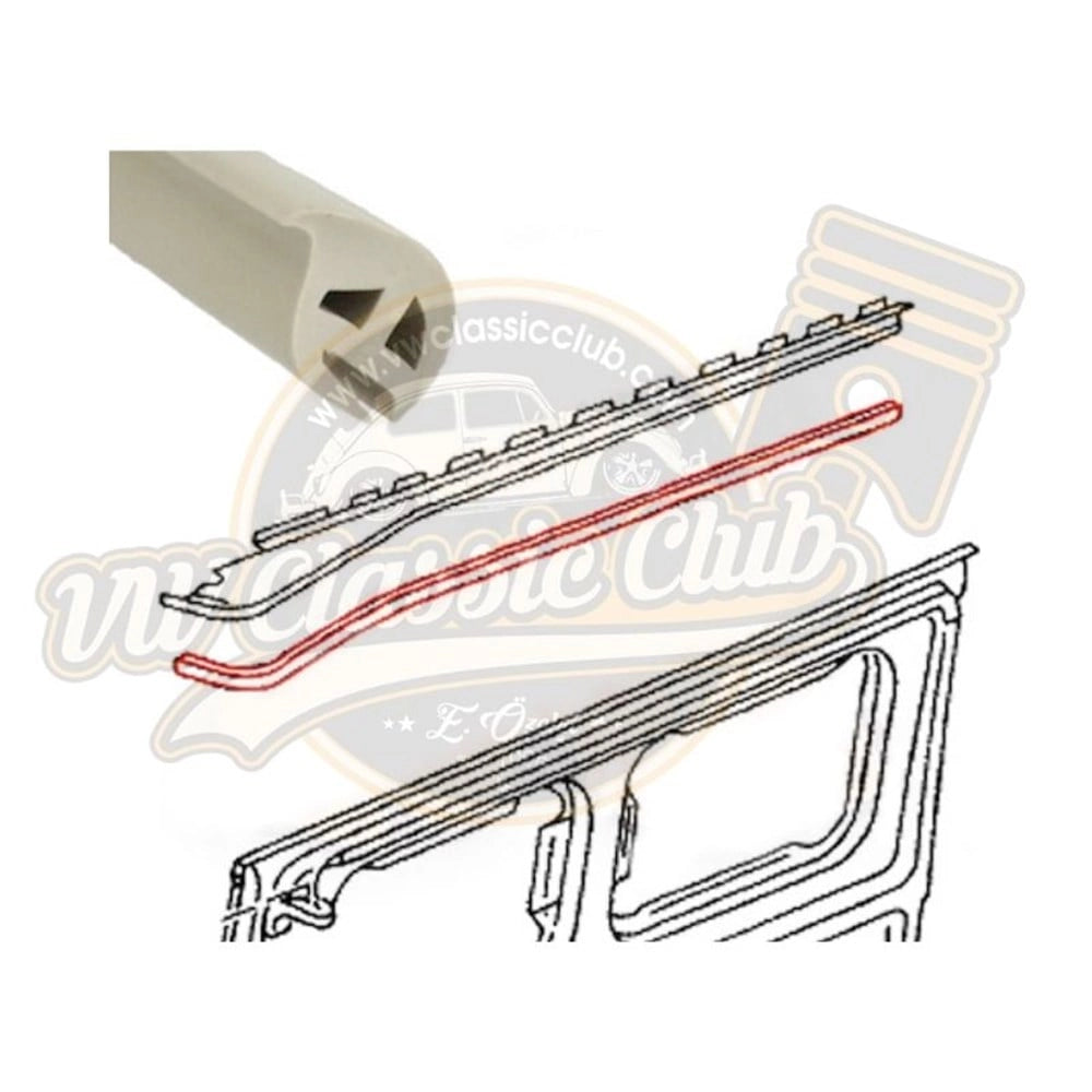 sliding door upper seal channel for vw t2 1968 1979 25 3170 s 7056