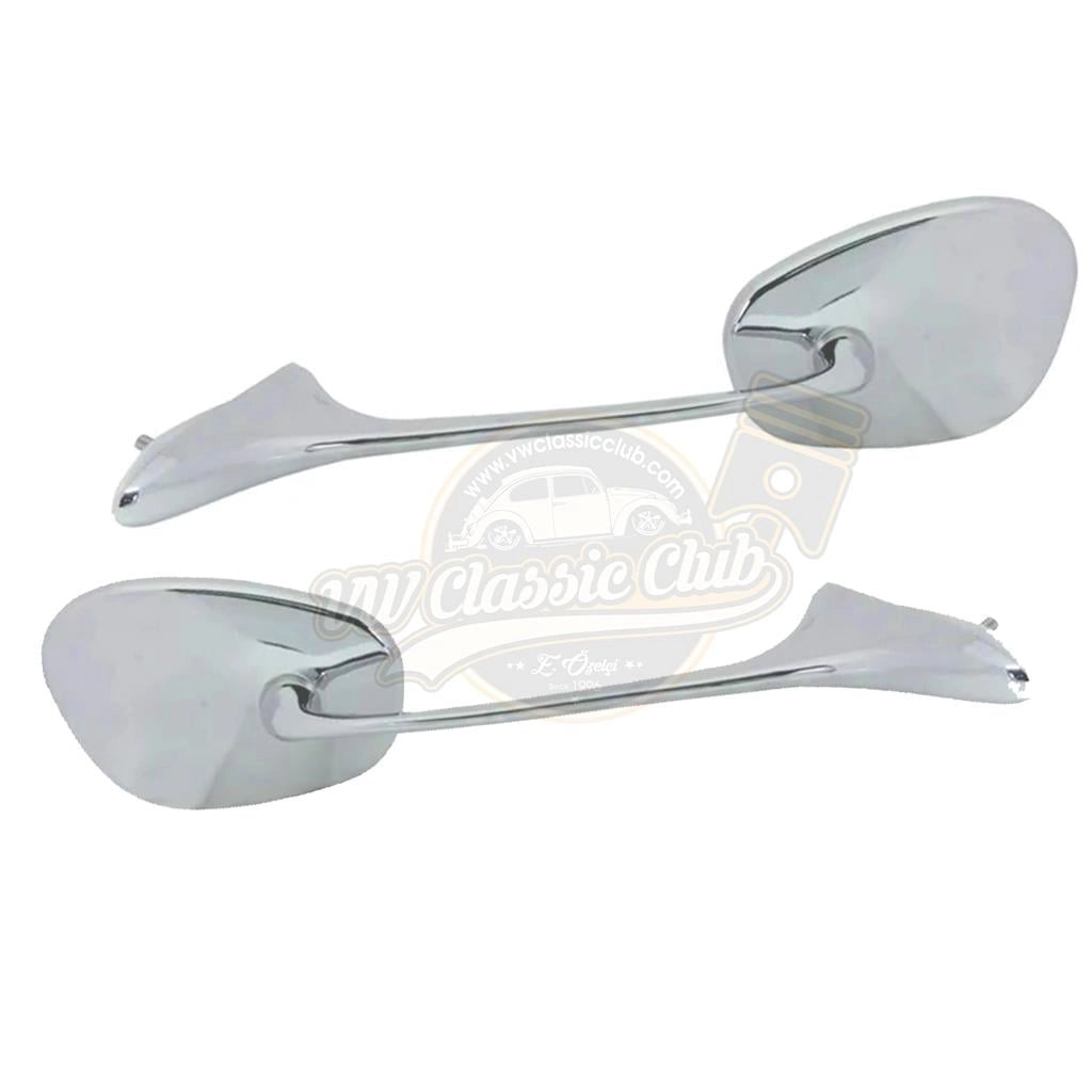 swan neck chrome side mirror set for vw beetle 1100 1300 1955 1971 25 2923