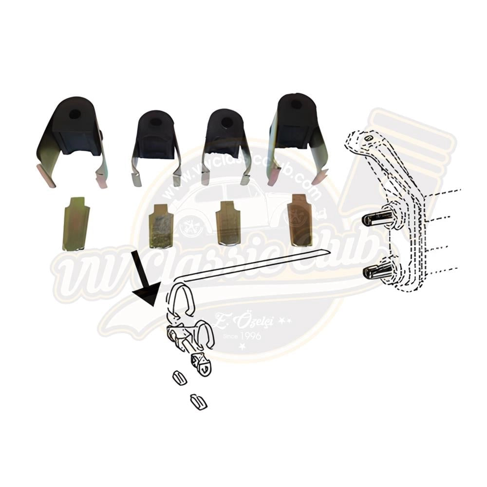 sway bar bushing and clamp kit for vw beetle 1966 1971 65 6518