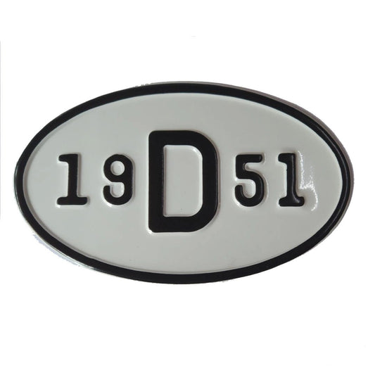 vintage 1951 model decorative embossed metal license plate 19d51 3 3237