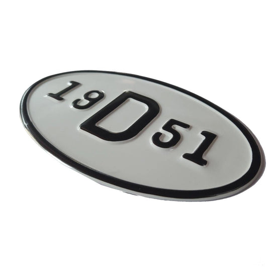 vintage 1951 model decorative embossed metal license plate 19d51 3 3237