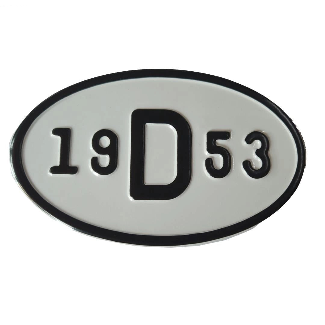 vintage 1953 metal license plate emblem vw restoration accessory 3 3310