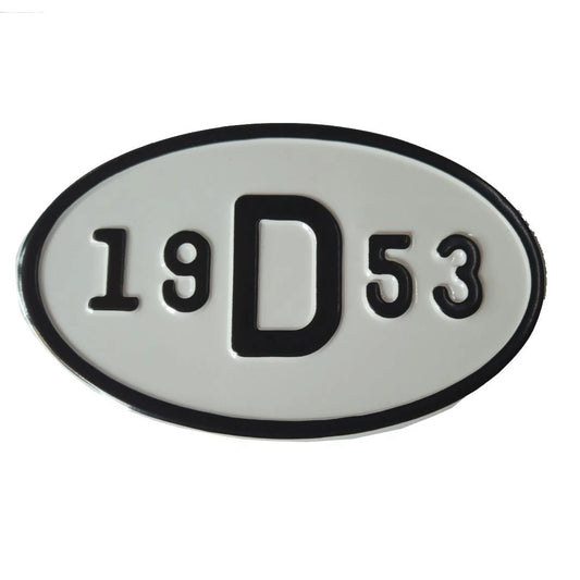 vintage 1953 metal license plate emblem vw restoration accessory 3 3310