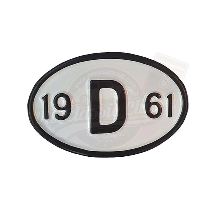 vintage 1961 metal year license plate for vw beetle and karmann ghia 25 3030