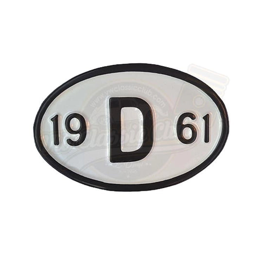 vintage 1961 metal year license plate for vw beetle and karmann ghia 25 3030