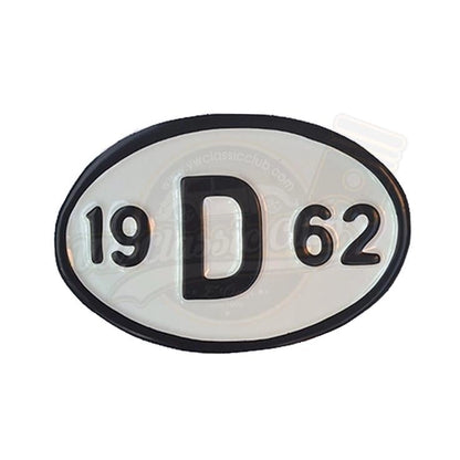 vintage 1962 year license plate emblem for vw beetle and karmann ghia 25 3031