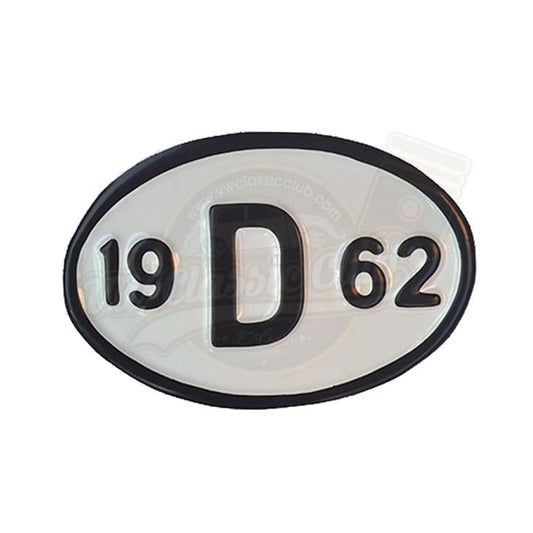vintage 1962 year license plate emblem for vw beetle and karmann ghia 25 3031