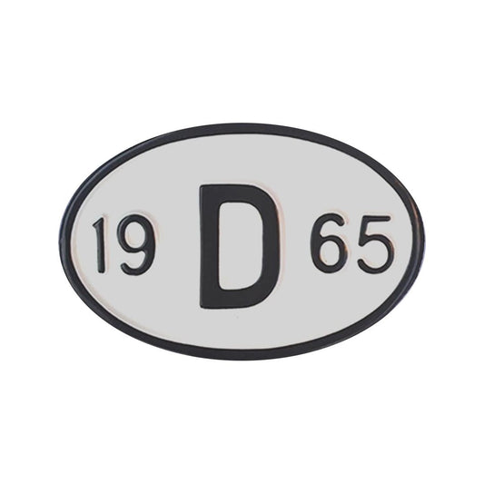 vintage 1965 era metal year plate 19d65 for classic volkswagen 25 3034