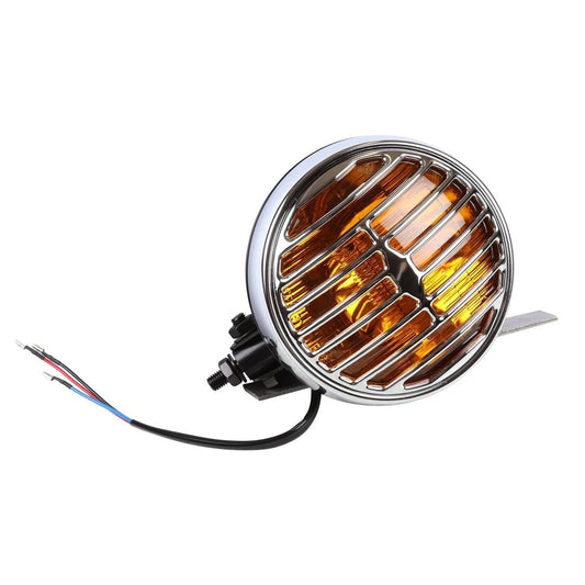 vintage style yellow lens fog light set with chrome grill for vw classics 3 3729