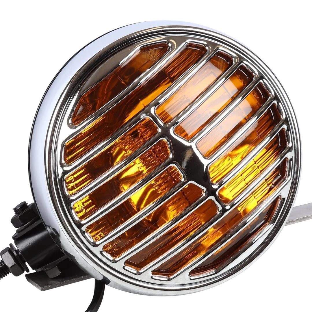 vintage style yellow lens fog light set with chrome grill for vw classics 3 3729