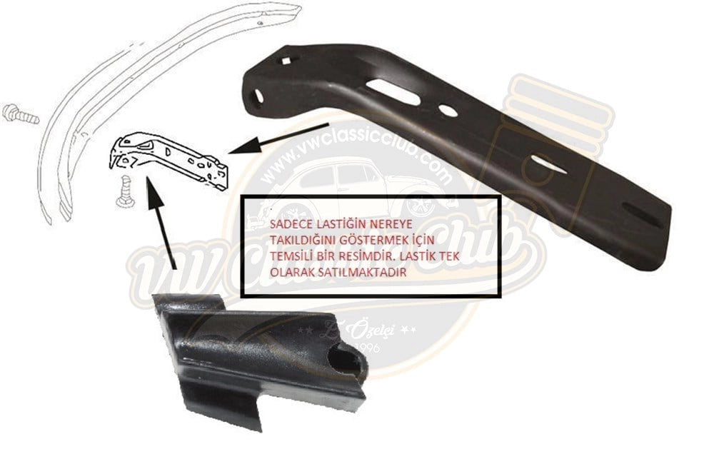 vw beetle rear bumper bracket seal left 1200 1303 1975 1979 25 2757 s 7141