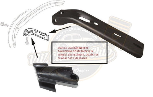 vw beetle rear bumper bracket seal left 1200 1303 1975 1979 25 2757 s 7141