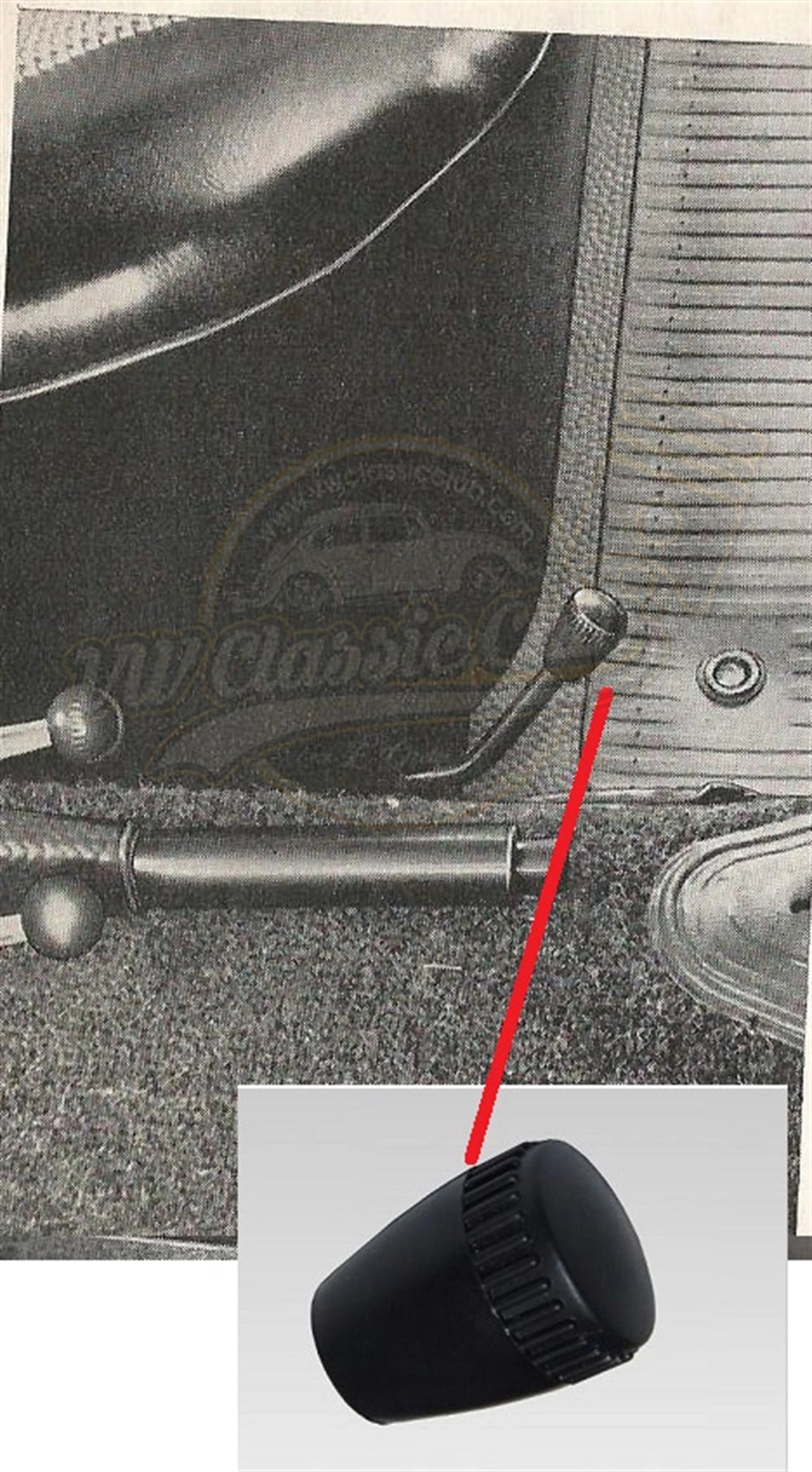 vw beetle seat rail slider handle 1965 1971 4 4180 f b