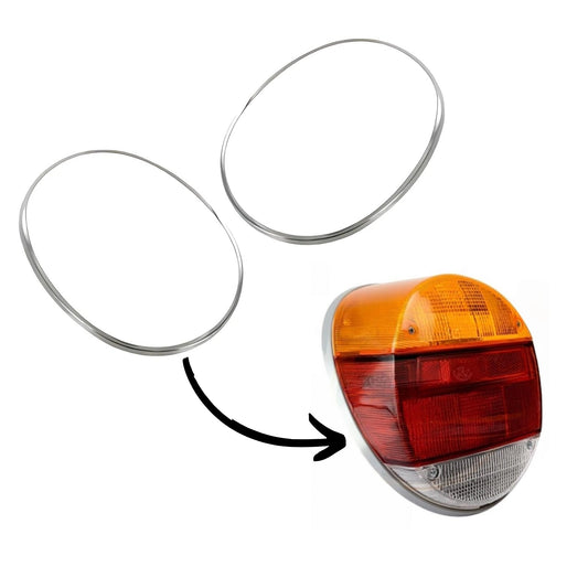 vw beetle tail light chrome trim ring 1200 1303 1972 1979 3 3328 e