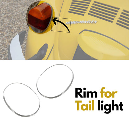 vw beetle tail light chrome trim ring 1200 1303 1972 1979 3 3328 e